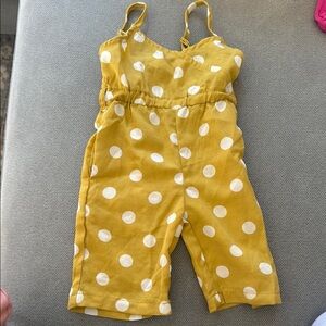 Charming Yellow Polka Dot Kids Romper